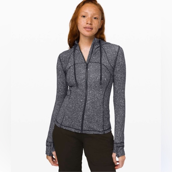 Lululemon Hooded Define Jacket *Nulu size 2 Luminesce Splatter Black White - Picture 1 of 13
